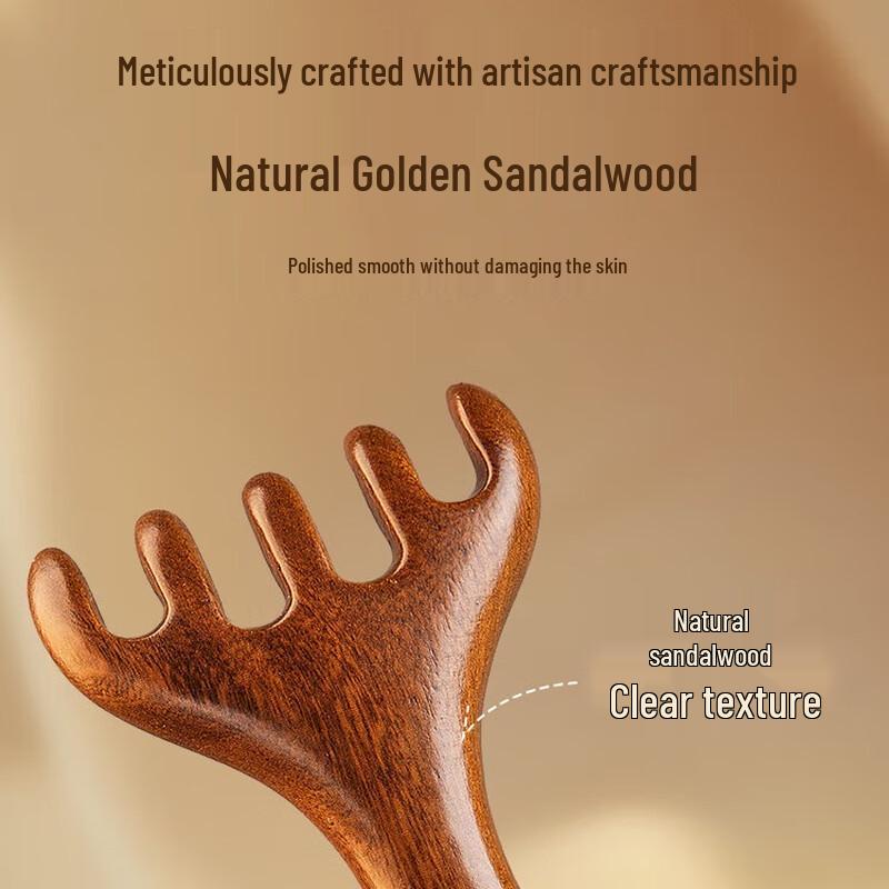 Sandalwood Five-Claw Scalp Massager