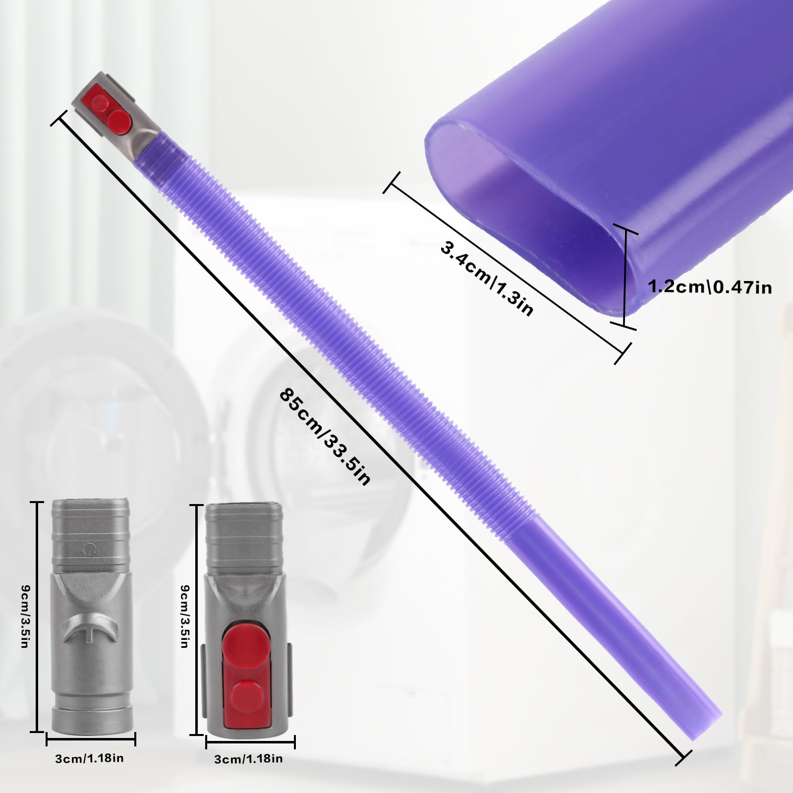 

Гибкий шланг для ворса 85 см - Совместим с Dyson V6-V15 + Адаптер лавандовый