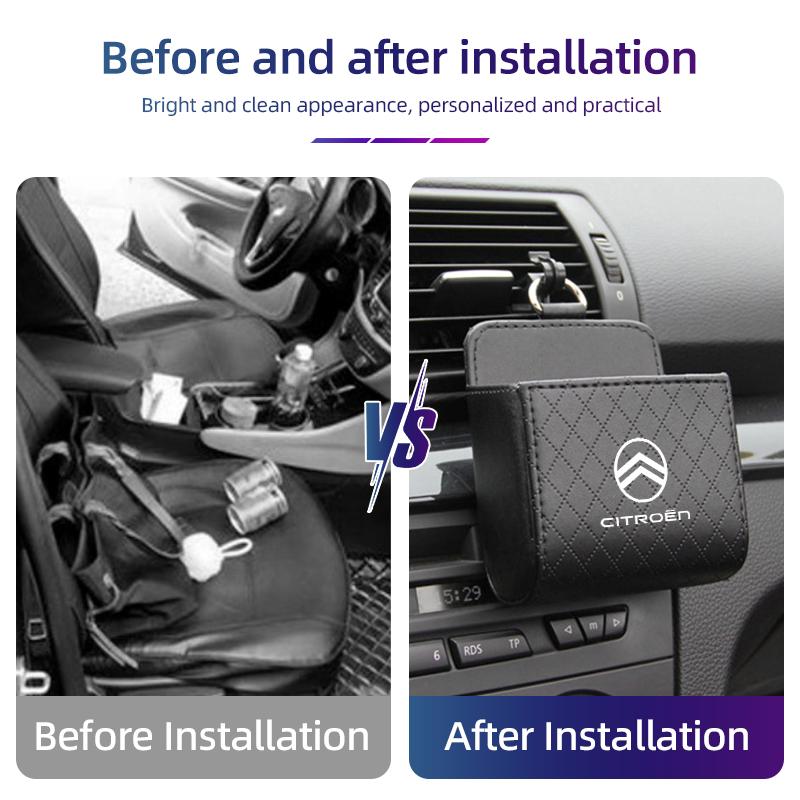 Car Air Vent Storage Box Rhombus Pattern For Citroen C4 C3 C5 C1 C2 Celysee Berlingo Cactus Picasso Aircross Saxo Grand