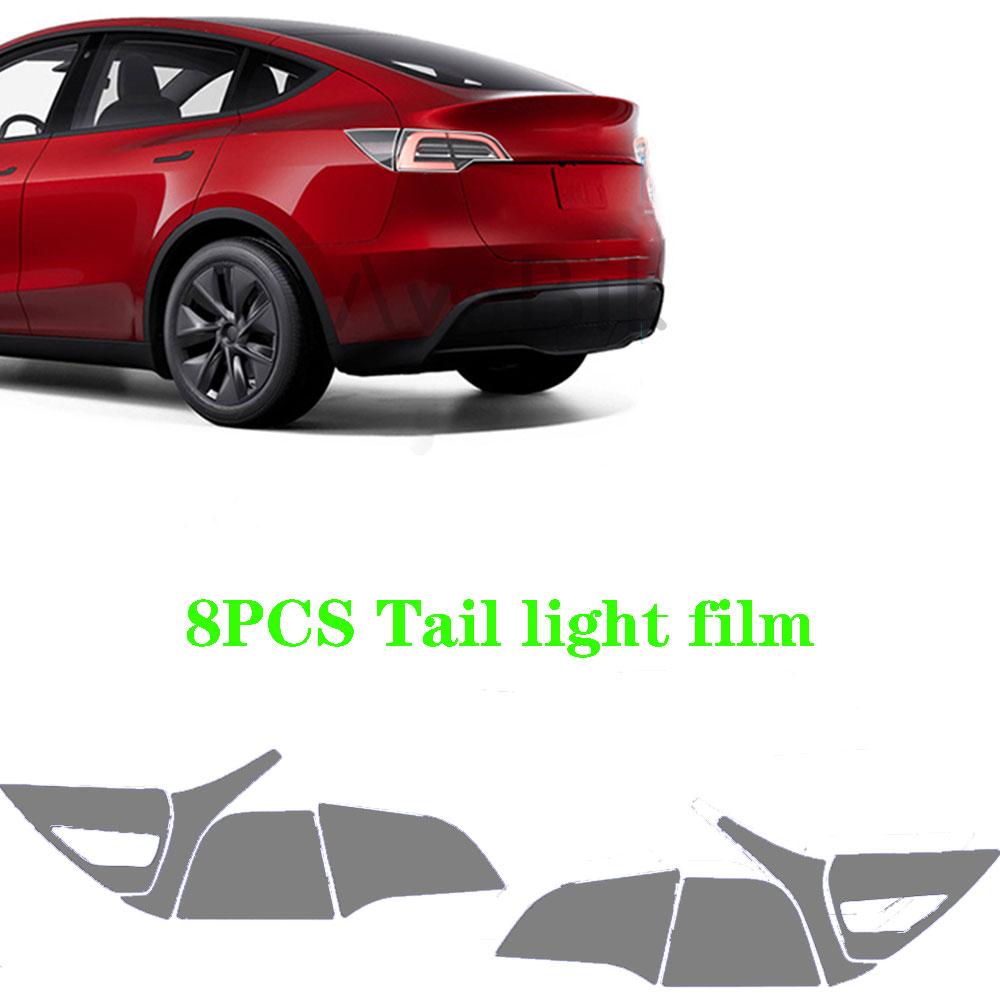 For Tesla Model 3 Y 2017- TPU Blackened Headlight Taillight mudguard Protective Film Modification Black Color Changing Films