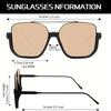 Women's Oversized Square Metal Half Frame Glasses - Summer and Street Pography Glasses for Women
