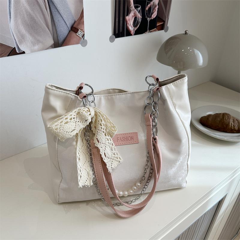 

Нишевый дизайн, однотонный, высококлассная текстура, для поездок на работу, сумка-тоут большой вместимости, женская модная персонализированная новая сумка через плечо