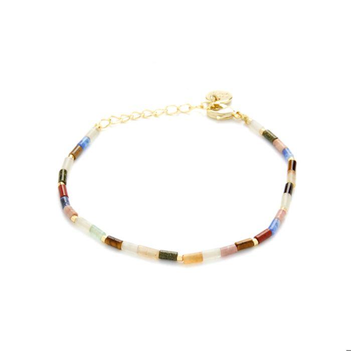 Luxenter Bracelet en Tourmaline multicolore finie en or jaune 18K - Shau