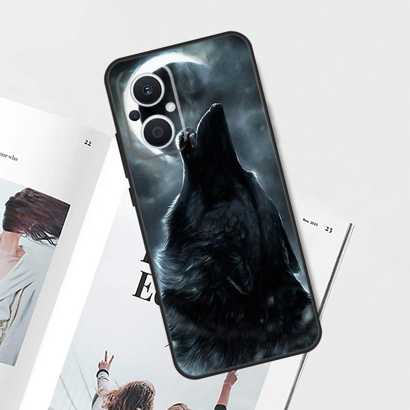 

Moon Roaring Wolf Case For OPPO Reno 8T 4Z 5Z 4 5 6 7 8 Lite 10 Pro OPPO Find X6 Pro X2 X5 Lite X3 Neo Cover OPPO Find X5 Lite