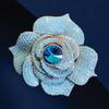 Chinese Camellia Brooch with Turquoise, High-End Corsage Sweater Chain, Women's Fashion Accessory