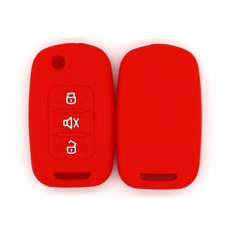 

Drop-proof key cover suitable for Baojun Wuling Rongguang EVS Hongguang S1 trunk 3-button silicone key bag красный