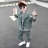 Boys' Spring/Fall Outfit Set Korean-Style Workwear Jacket + Pants Handsome Set