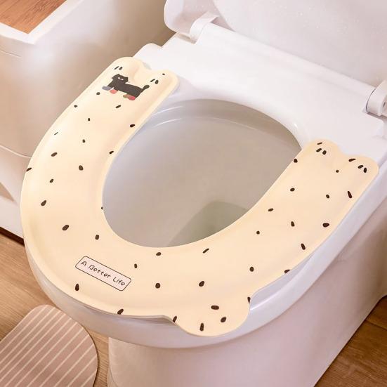 Toilet Seat Cartoon Pattern Non-Slip Toilet Seat Protector Self-adhesive Thickened Bathroom Toilet Seat Cover Sensitive Skin Toilet Seat Mat