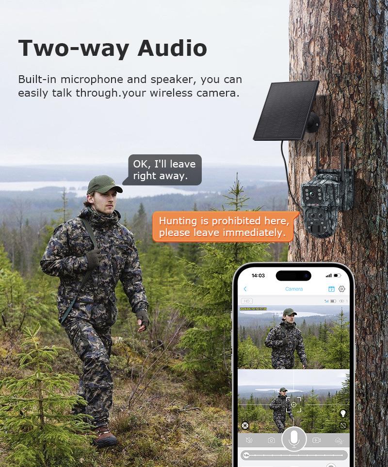 Ubox Solar 4G Wildtier-Jagd- und Überwachungskamera