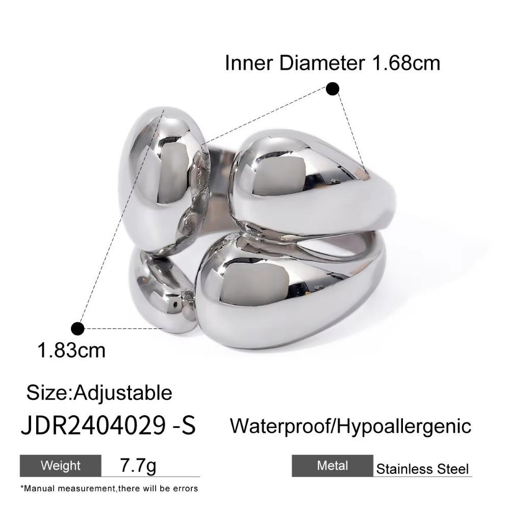 Double Layer Smooth Open Rings 18k Gold Women Jewelry Minimalist Gold Plated Ring  Party Gifts
