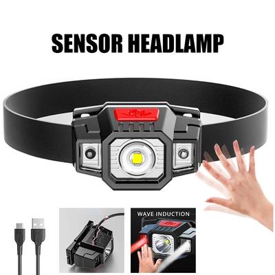 Mini-LED-Sensor-Scheinwerfer Eingebauter Akku USB-wiederaufladbarer Scheinwerfer Tragbarer Scheinwerfer für den Außenbereich Camping Angeln Suchscheinwerfer Taschenlampe