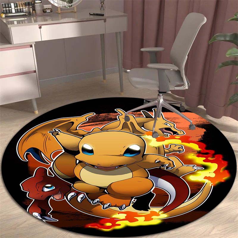 3DPikachu HD Cartoon Round Rug, Suitable for Decorating Living Rooms, Bedrooms, Sofas, and Playrooms; Non-slip Gift.