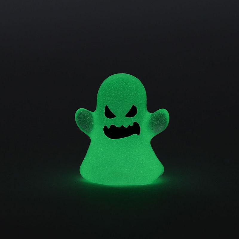 Decor Mini Luminous Ghost Ornament Halloween Decoration Coffin Pumpkin Bat Glowing Home Decoration Micro Miniature Decoration