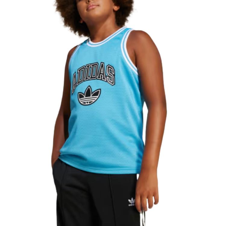 Adidas Originals Vest Comfortable Breathable Quick-Dry Soft Sleeveless Kids Tops Blue JW1984