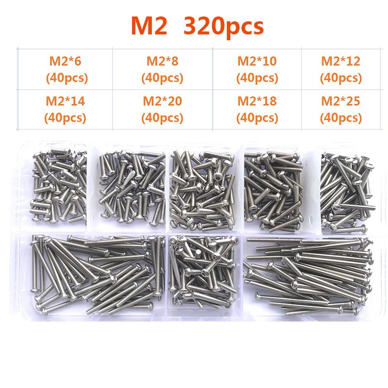 304 Stainless Steel Hexagon Hex Socket Head Button Allen Screw Set M2 M2.5 M3 M4 M5 M6 M8 M10 Allen Hex Socket Button Head Screw