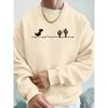 Simple Little Dinosaur Prints Pullover Women Fashion Comfortable Versatile Loose Daily Warm Long Sleeved Crew Neck Pullover