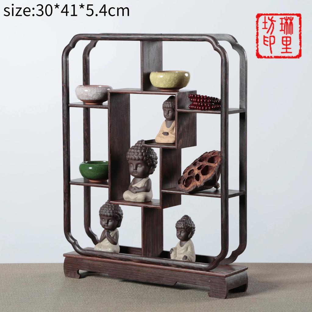 Wooden Carved Display Stand for Kung Fu Teapot & Tea Set - Chinese Craft Home Tea Accessory Decoration