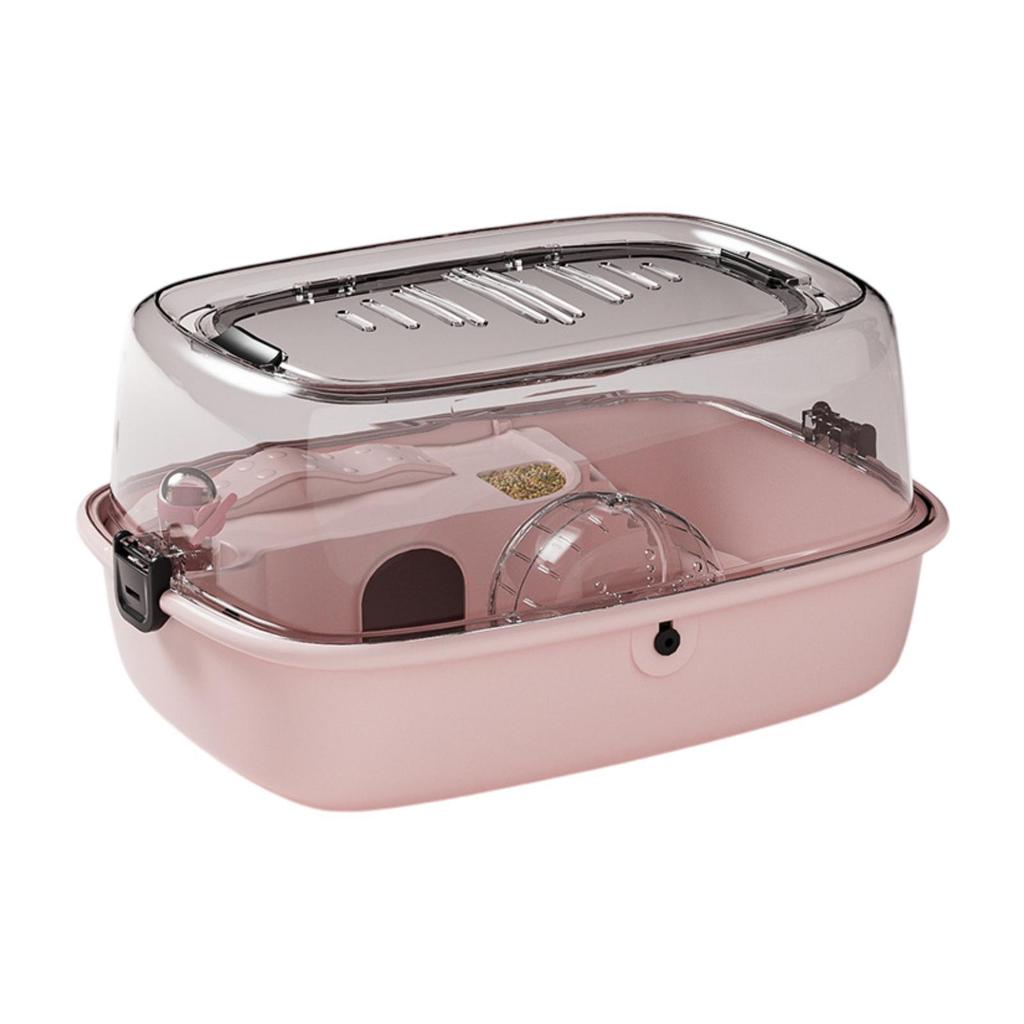 Hamster Cage Habitat Running Wheel Portable Openable Top for Gerbils Bunny