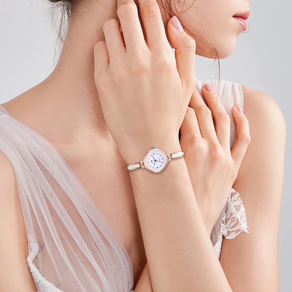 Bransoletka Prosta i Analogowa Stop Różowy Idealny Prezent na Dzień Zegarek Damski, Uroczy, Wyświetlacz, Wodoodporny, Pasek, Popularny, Stylowy, Złoty, Urodziny,