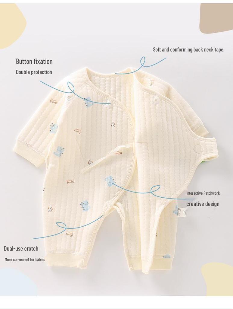 Pure Cotton Butterfly Baby Romper - Warm & Lightweight for Autumn/Winter