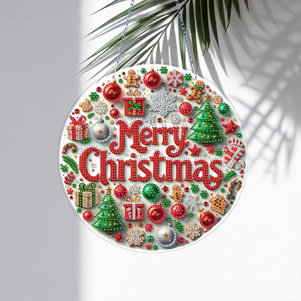 2D Flat DIY Hanging Diamond Art Kits Diamond Painting Set Rhinestone Diamond Art Window Pendants DIY Home Decor Hanging Charm