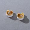 Personalized Drip Earrings, Retro Earrings, Simple Temperament, Wide-Sided White, Trendy White, Fashionable Ear Clips