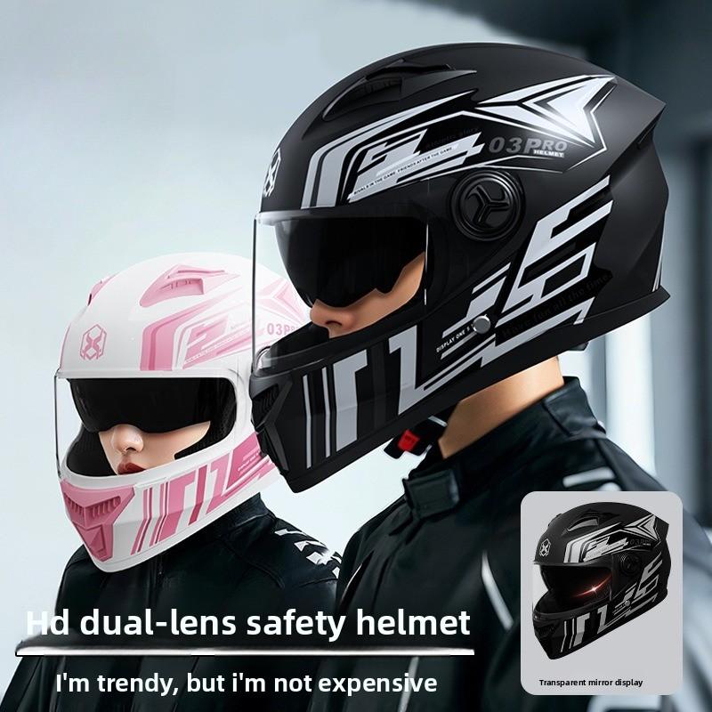 Motorcycle Helmet Men's Winter Warm Locomotive Electric Car Women's Four Seasons Universal Safety Helmet