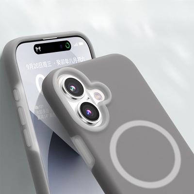 Applicable To IPhone 16 Mobile Phone Case Macaron Magnetic Liquid Silicone Jelly Apple 15 Anti-fall All-inclusive 14 Soft Case
