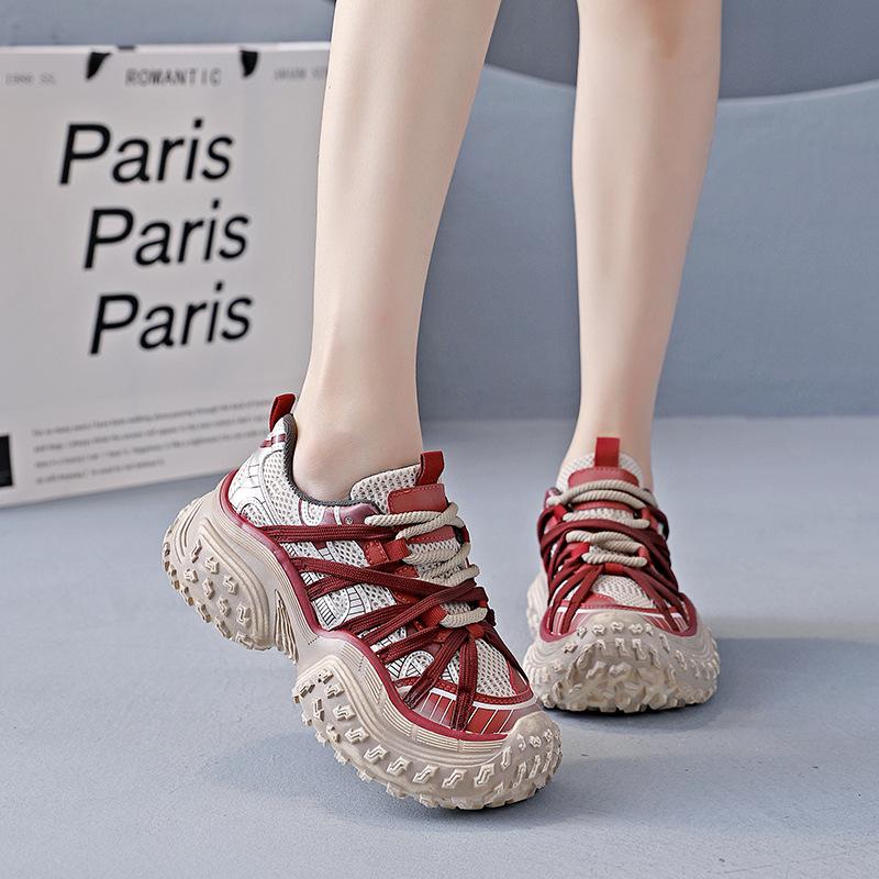 Tire new dad shoes women 2025 spring and autumn new heightening sole pineapple sports and leisure shoes breathable HXX-M-91