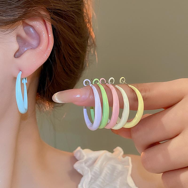 Trendige Große Runde Creolen für Damen Europäischer Übertriebener Party-Schmuck Retro Statement Geometrie Kreis Hängende Schlaufenohrringe