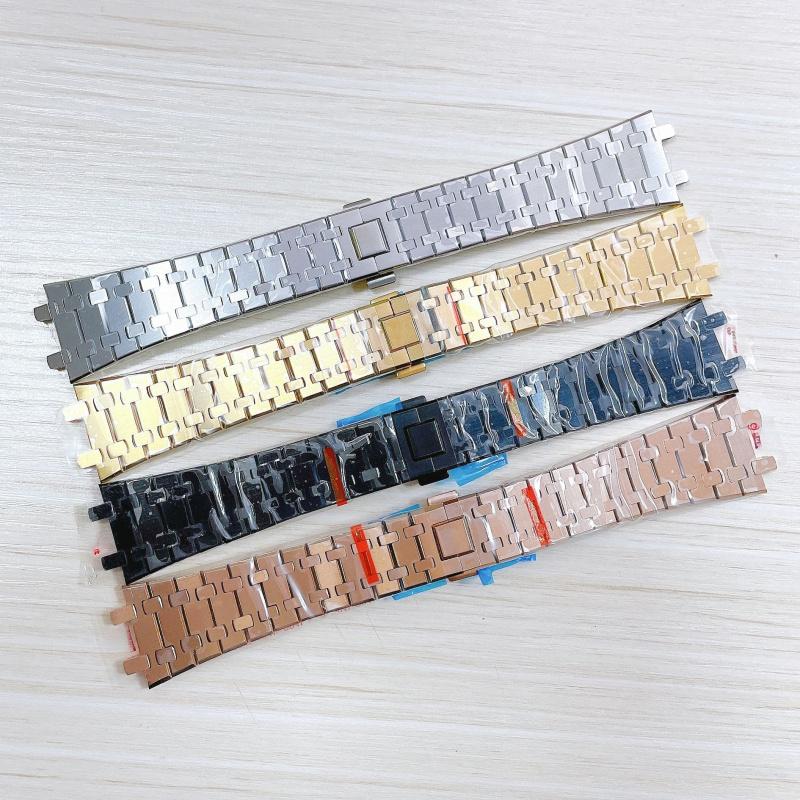 21mm 26mm 28mm Stainless Steel Watchband Fit for AP Audemars Piguet Royal Oak 15400 26331 15500 Metal Watch Strap Folding Buckle