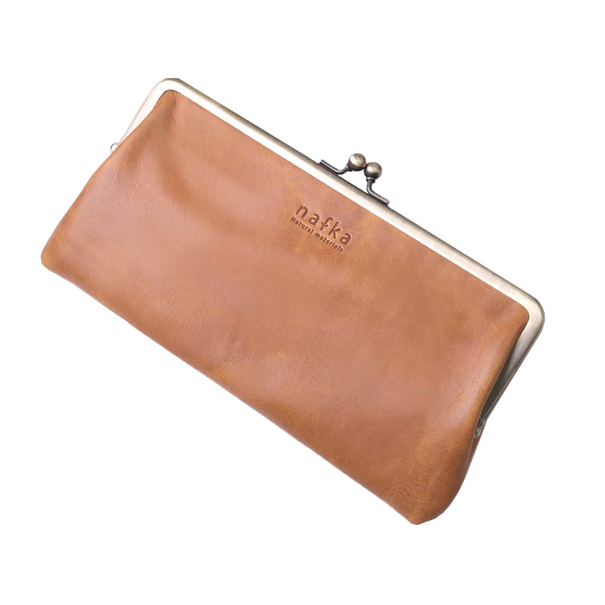 

nafka Women s Genuine Mostro Leather Long Wallet with Thin Gusset, Made in Japan [NFK-72004] (Camel)