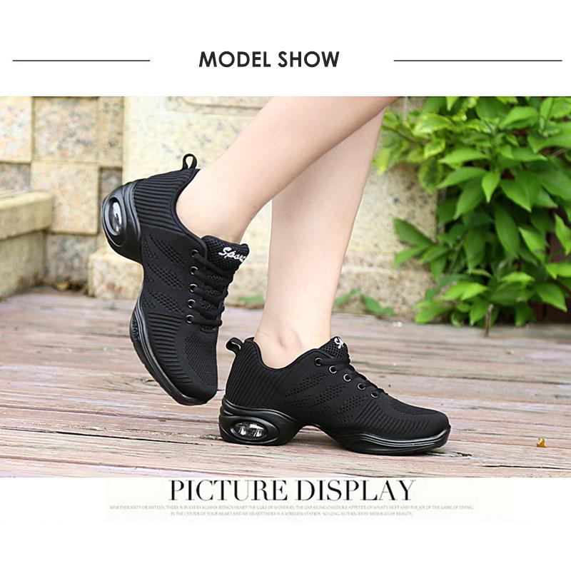Pantofi de dans pentru femei, Mesh cu șireturi, Pernă de aer, Antrenament de dans, Adidași de dans, Adidași web, Pantofi de dans jazz, Pantofi de dans