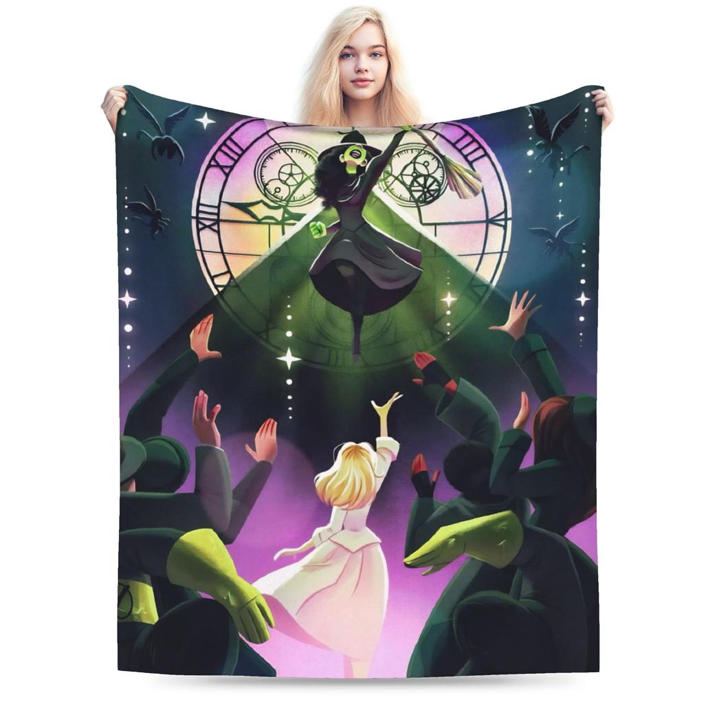 Warm Soft BlanketChild Picnic Wicked Magic Movie Throw Blanket Flannel Bedspread For Outdoor Pattern Sofa Bed Cover