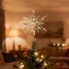 Christmas Tree Toppers Star With LED String Lights Ornaments For Christmas Home Party Decoration Festival Party New Year