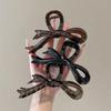 AWAYTR Retro Brown Bow Tie Hair Claws Acrylic Hair Clips Crab For Women Girl Gift Hair Accessories Valentine Headwear