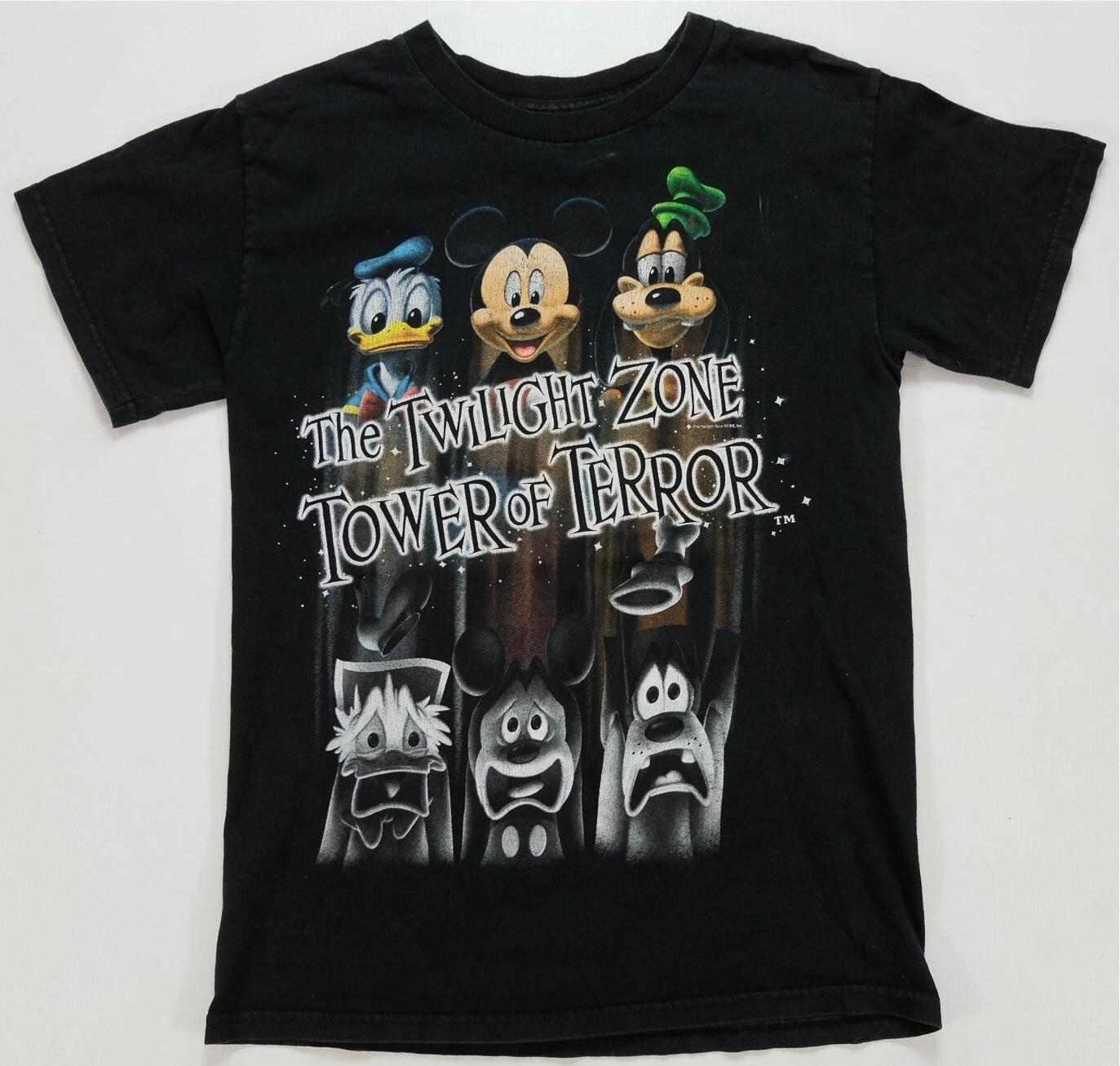 Rare Vintage The Twilight Zone Tower Of Terror Mickey Goofy Donald T Shirt 2000s M