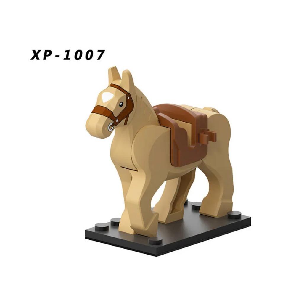 Militära Medeltida Byggklossar Soldatfigurer Riddare Utrustning Djurtillbehör Fäste Rüstning Krigshäst Miniklossar MOC