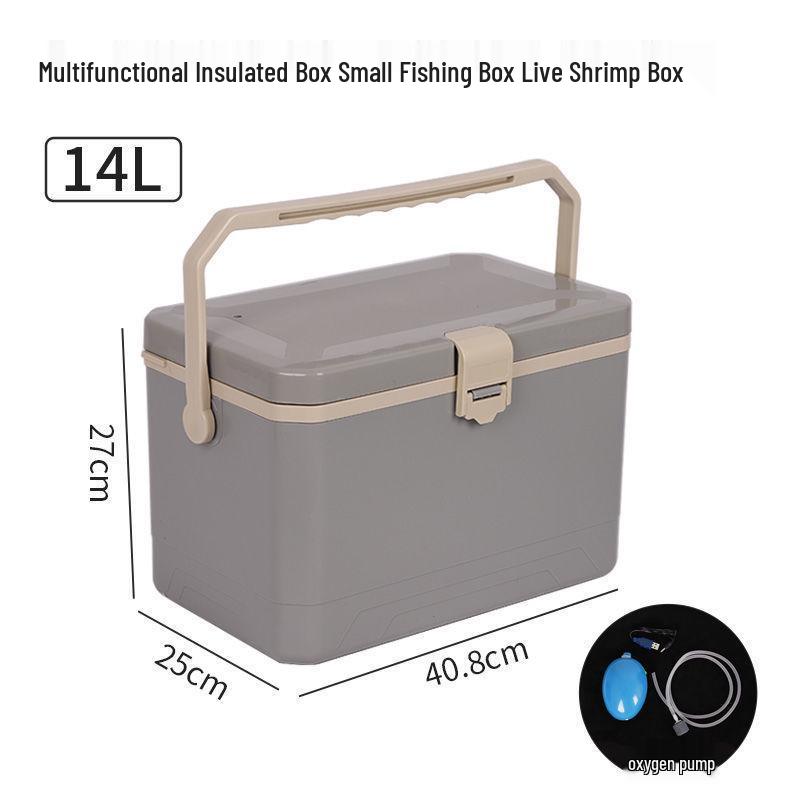 Sea Fishing Insulated Tackle Box with Oxygenator - Lightweight, Refrigerated, and Perfect for Live Shrimp.