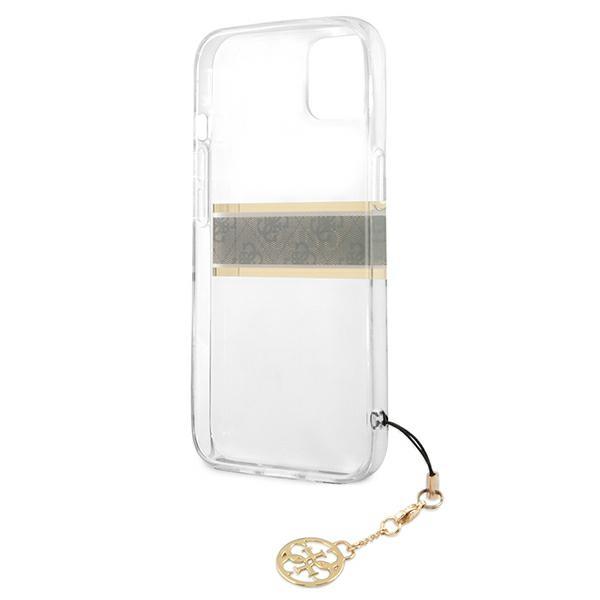 Guess Guhcp13Skb4Gbr Iphone 13 Mini 5,4 Transparent Hardcase 4G Brown Strap Charm