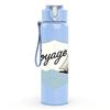 1PC Voyage Sailboat Badge Pattern 750ml Color Plastic Sports Water Bottle Leakproof Flip Straw Lid Suitable for Sports Office Home Use