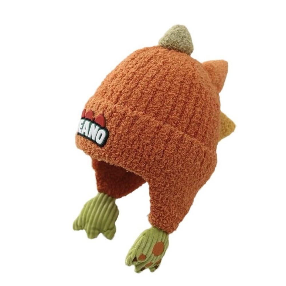 Warm Pullover Cap Cute Dinosaur Beanie Hat New Plush Knitted Cap  Kids