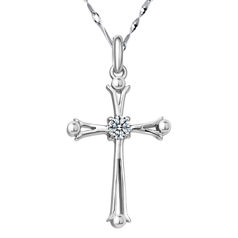 Popular Women's Cross Pendant Clavicle Necklace Accessories