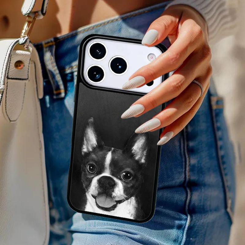 Boston Terrier Dog Phone Case For iPhone 17 Air 14 15 13 12 Max Cover For Apple 14 15 16 16e 11 Pro Max Plus Coque