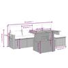 6-teiliges Gartensofa-Set mit Kissen Schwarzes Poly-Rattan