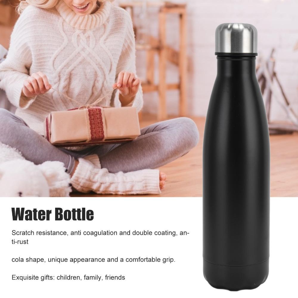 

Double Wall Water Bottle Tapered cylinder Cola Tumbler Sports Flask Home Office чёрный