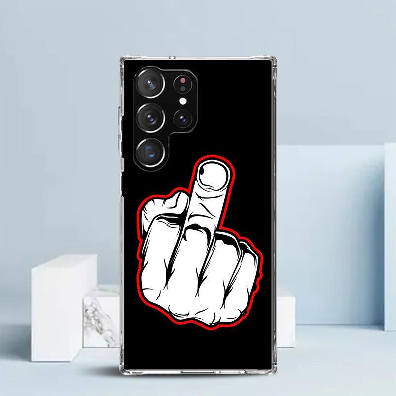 Middle Finger Soft Cover for Samsung Galaxy S25 Edge S26 S24 S23 Ultra Phone Case S22 S21 Plus S20 FE Print Pattern Shell Galaxy