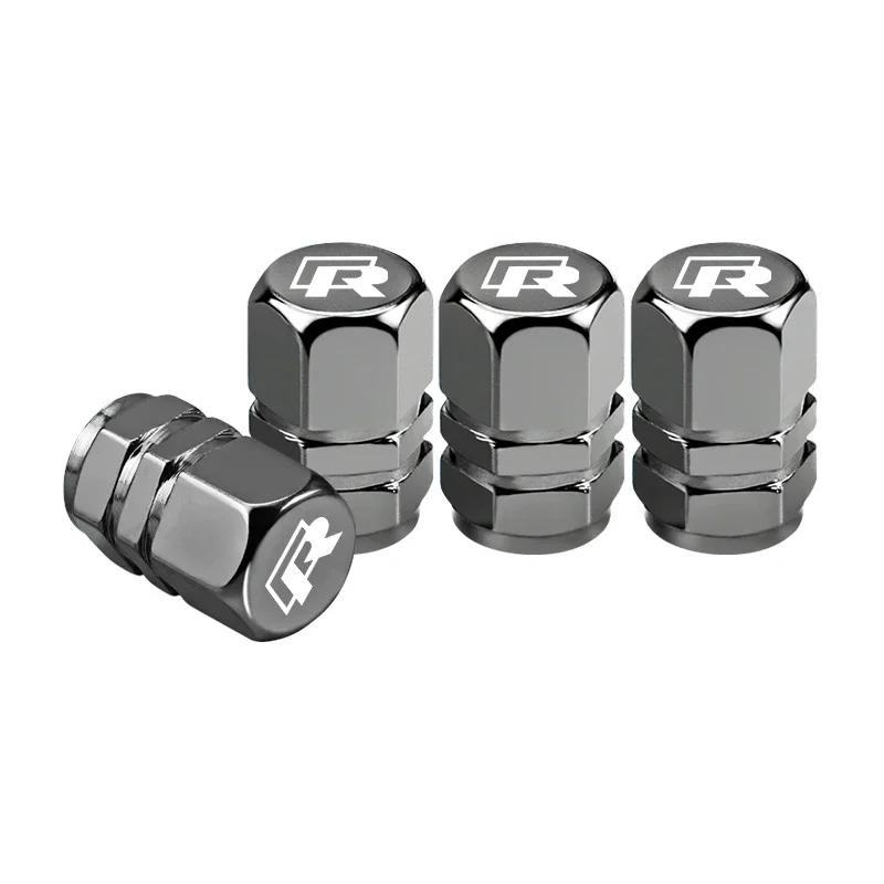 2025 Hot 4Pcs 3D Metal Car Tire Valve Caps Wheel Dust Cover For R Volkswagen CC R-Line Beetle Tiguan GTI Arteon Tayron GTD T-ROC