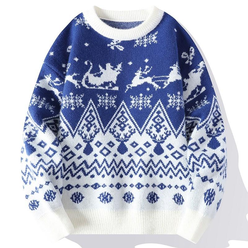NASA Crewneck Sweater Loose Fit Knit Pullover Men Casual Top