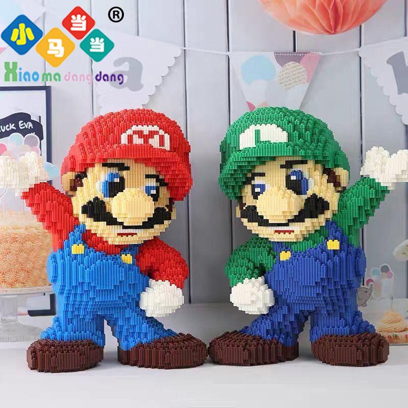 35cm Super Marios Bros Large Construction Blocks Anime Figure Cartoons Model Gient Super Mario Blocks Ornaments Children Gifts
